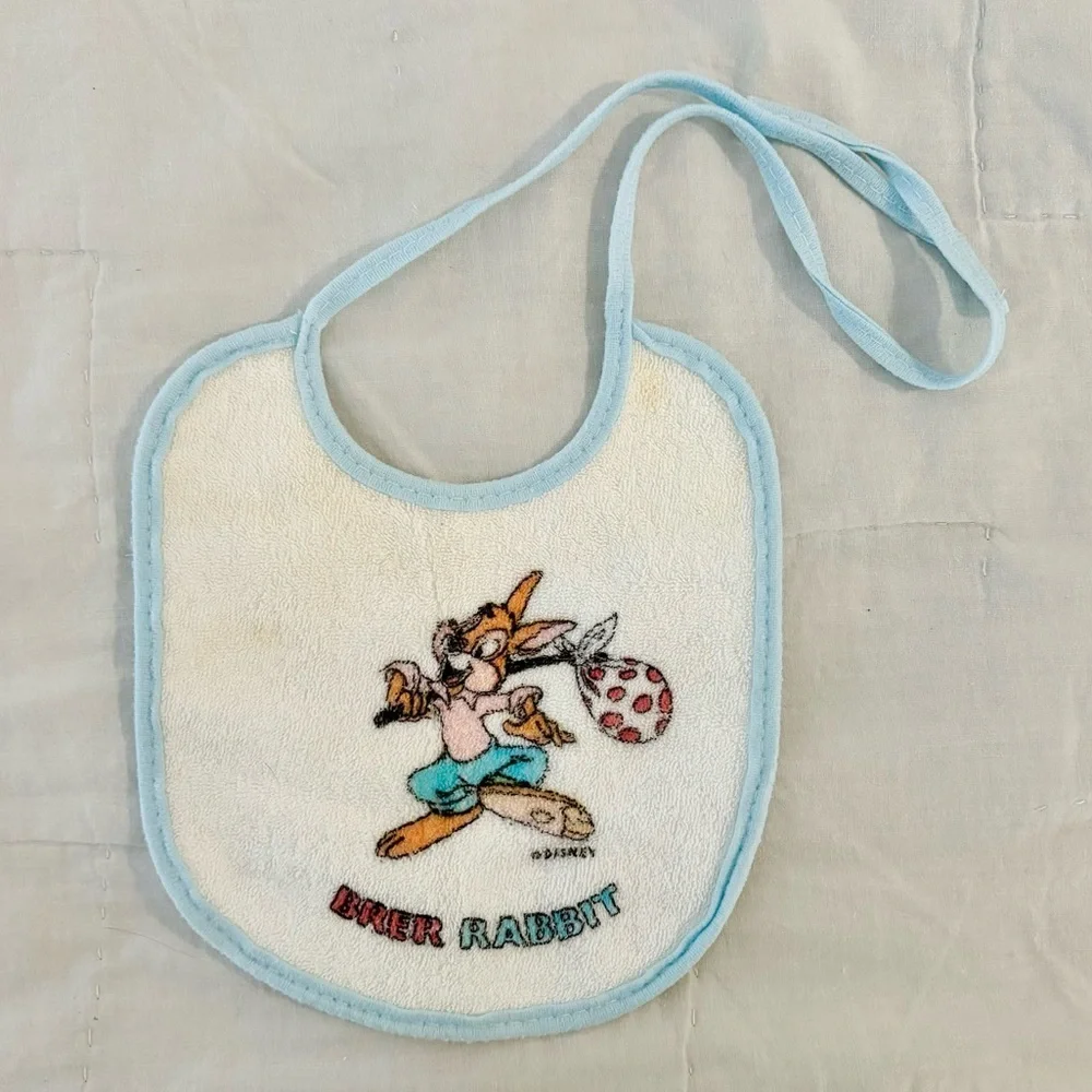 Vintage Baby Disney Briar Patch Brer Rabbit Splash Mountain Terry Bib Size OS